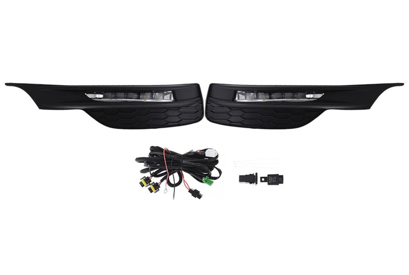 For Honda Accord Sedan 4Dr 2016 2017 Pair of Fog Light w/Bezel+Wiring+Switch Kit